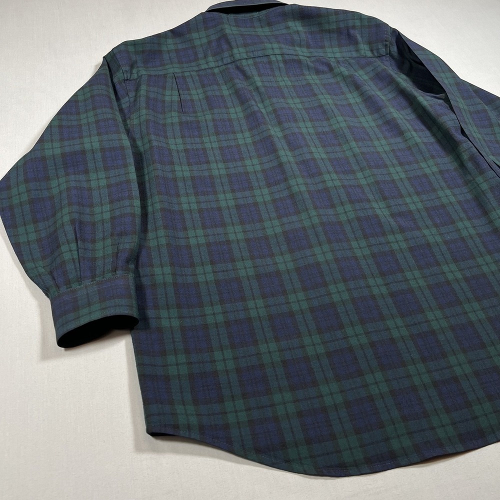 Pendleton Men's M Medium Black Watch Tartan Plaid Button Down Wool Shirt - Picture 8 of 13
